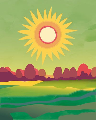 Zomerlandschap met veel groen