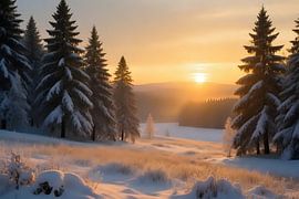 Des couronnes de givre dans une lueur chaude