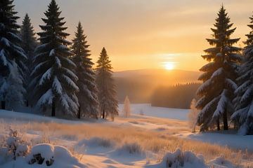 Des couronnes de givre dans une lueur chaude
