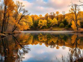 Herbstliche Spiegelung am See von ButterflyPix