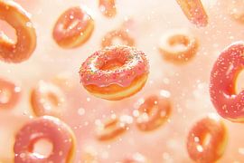 Donuts flottants en sucre scintillant sur Poster Art Shop