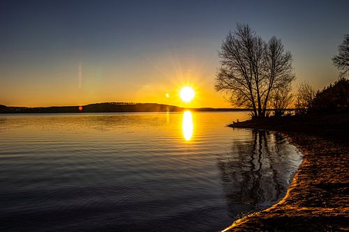 Zonsondergang aan de Brombachsee