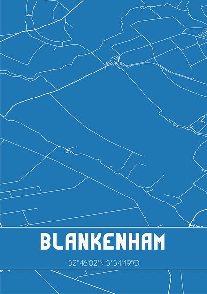 Blueprint | Carte | Blankenham (Overijssel) par Affiches de lieux