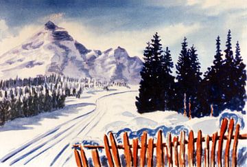 Bergen, sneeuw en zonneschijn van Johannes Rohen
