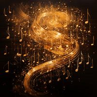 Golden musical notes artistic