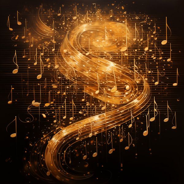 Golden musical notes artistic by TheXclusive Art