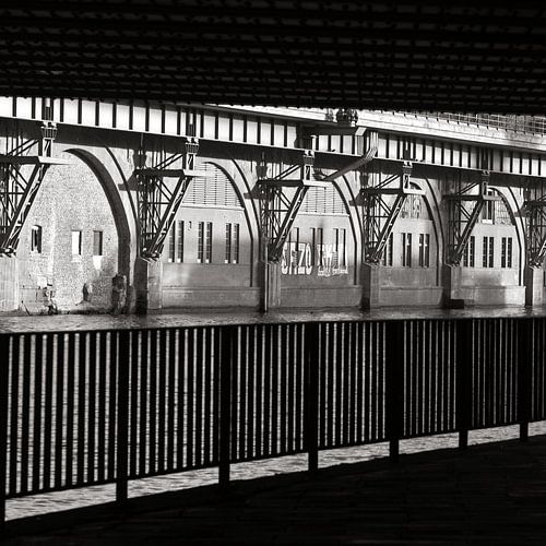 Tunnel bij de Jannowitzbrug in Oost-Berlijn