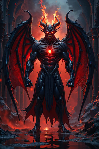 Dark Fantasy Gothic Wall Art: XORAKH – The Demon from the Fire of Darkness