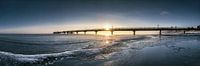 Beach with the pier of Scharbeutz from Scharbeutz at the Baltic Sea