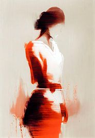 Abstracte Vrouw met Grove Penseelstreken van Maarten Knops