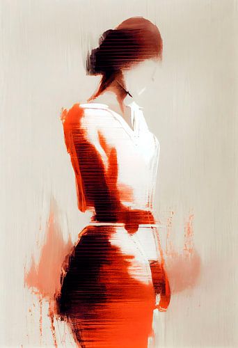 Abstract Woman with Coarse Brushstrokes