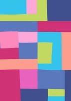 Mosaic Brights 7 | Color Blocking | Burgundy Navy Aqua Lime