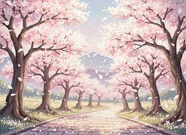 Sakura-Weg: Die friedliche Kirschblütenallee von Artistic