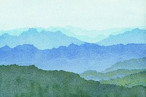Blick vom Gipfel des Berges