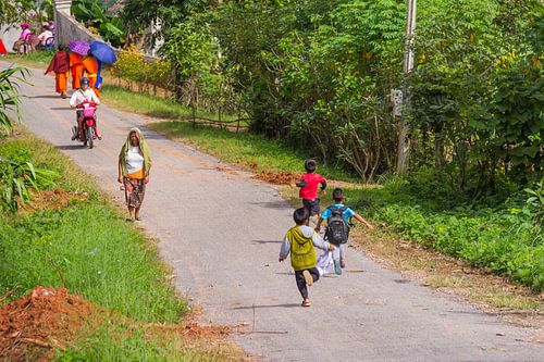 playing children in Laos