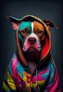 Zum Bellen angezogen: Ein komischer und stilvoller Hund