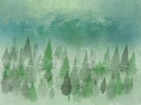 Forest Watercolor Green Blue
