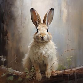 Rabbit white by TheXclusive Art