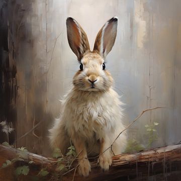 Rabbit white by The Exclusive Painting