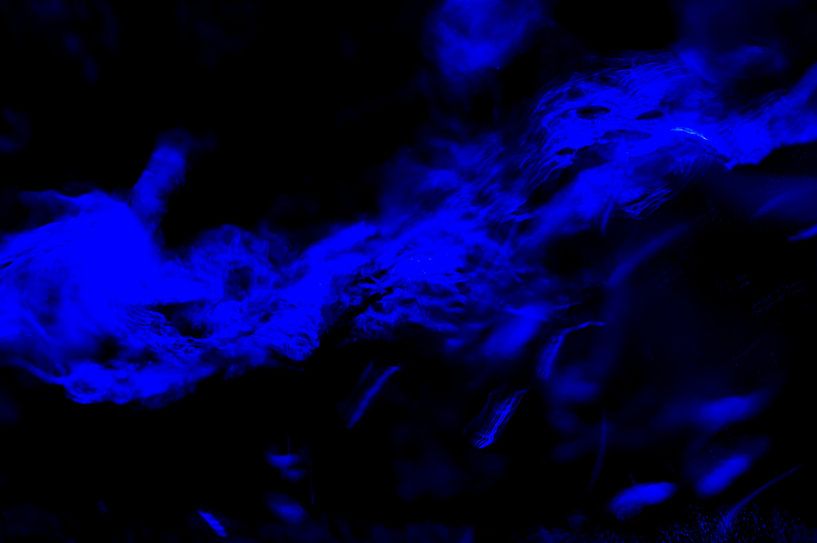Blue shapes on a black background by Robrecht Kruft