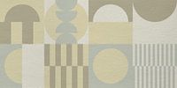 Abstract geometric modern art in green, beige, yellow and brown by Dina Dankers thumbnail