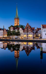 Vue de Lübeck et de la eglise St Petri, Allemagne