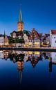 Uitzicht op Lübeck en de St Petrikerk, Duitsland van Adelheid Smitt thumbnail
