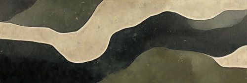 Organic Movement in Deep Green and Beige