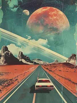 Saturn Highway vintage & retro von PixelPrestige