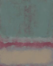 Light blue, pink, white. Color field painting inspired by Mark Rothko. by Dina Dankers