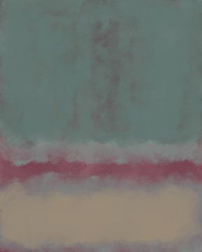 Lichtblauw, roze, wit. Kleurenveldschilderij geïnspireerd door Mark Rothko. van Dina Dankers