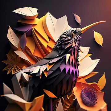 origami d'un oiseau sur Gelissen Artworks