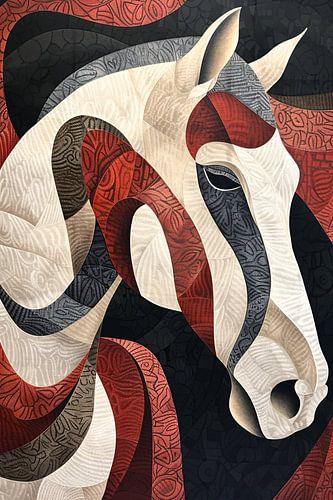 Geometrisch paardenontwerp met moderne patronen