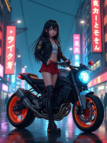 Een cyberpunkstad bij nacht