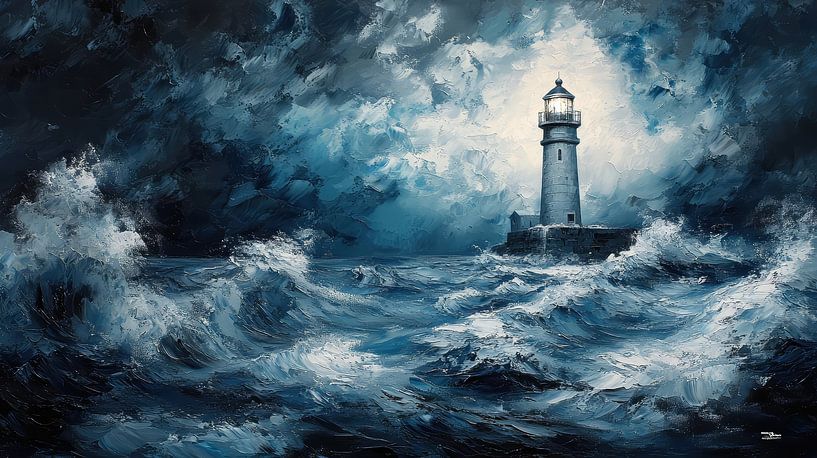 phare dans la mer par Gelissen Artworks