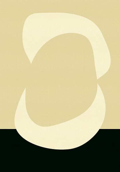 Abstract shapes in butter yellow and black by Dina Dankers
