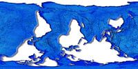 Wereldkaart, dolfijnprojectie van Frans Blok thumbnail