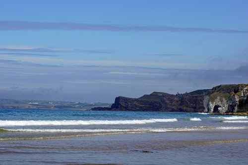 The White Rocks Beach is located directly at the Causeway Coastal Route.