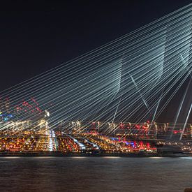 Rotterdam skyline in abstract licht van Elena Sinitsina