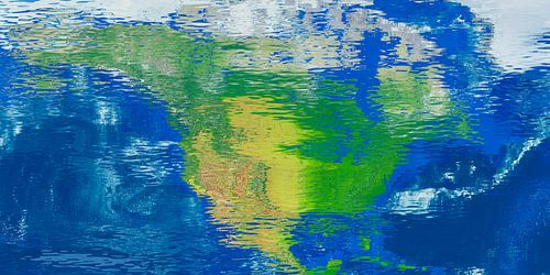 Waterspiegelkaart Noord-Amerika
