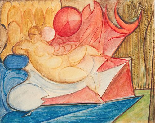 Leon Chwistek - Reclining female nude (1922)