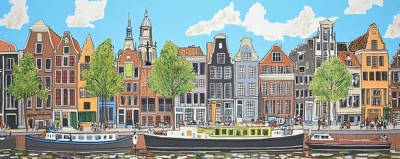 Amsterdam van Abstract Schilderij