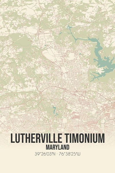 Vintage map of Lutherville Timonium (Maryland), USA. by Prints of Place