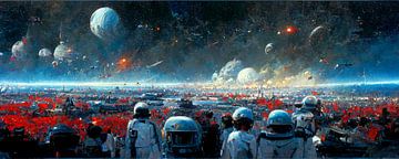 Panorama einer Schlacht im Weltraum von Josh Dreams Sci-Fi