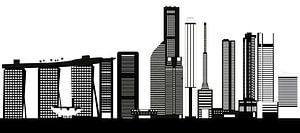 skyline singapur-stadt in asien mit hochhäusern und hotels