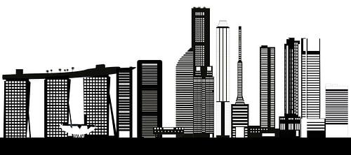 skyline singapore stad in azie met hoogbouw en hotels