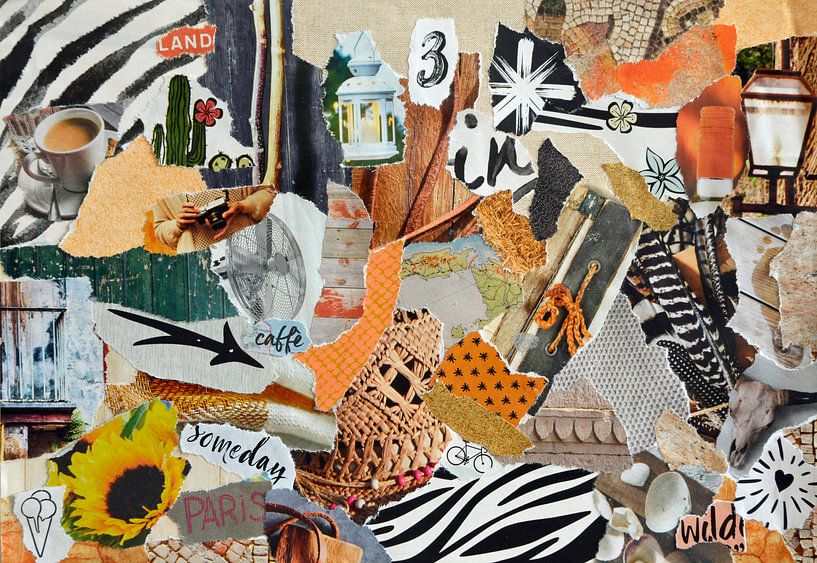 Inspiration Recycling-Collage in Sommerurlaubsatmosphäre von Trinet Uzun