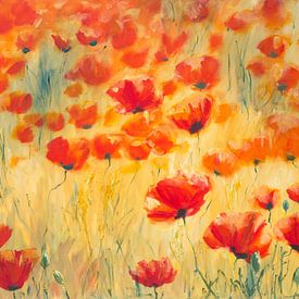 Summer poppy field by Karen Kaspar