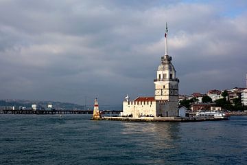 Foto des Jungfernturms im Bosporus, in Istanbul, Türkei. Reisefotografie.