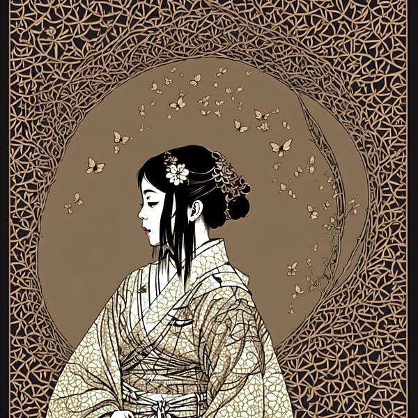 Jonge Japanse vrouw van Jan Bechtum